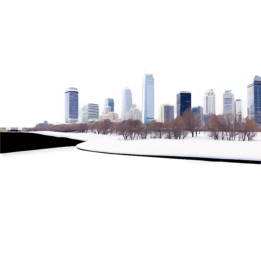 Snowy City Skyline Png 06202024 PNG image