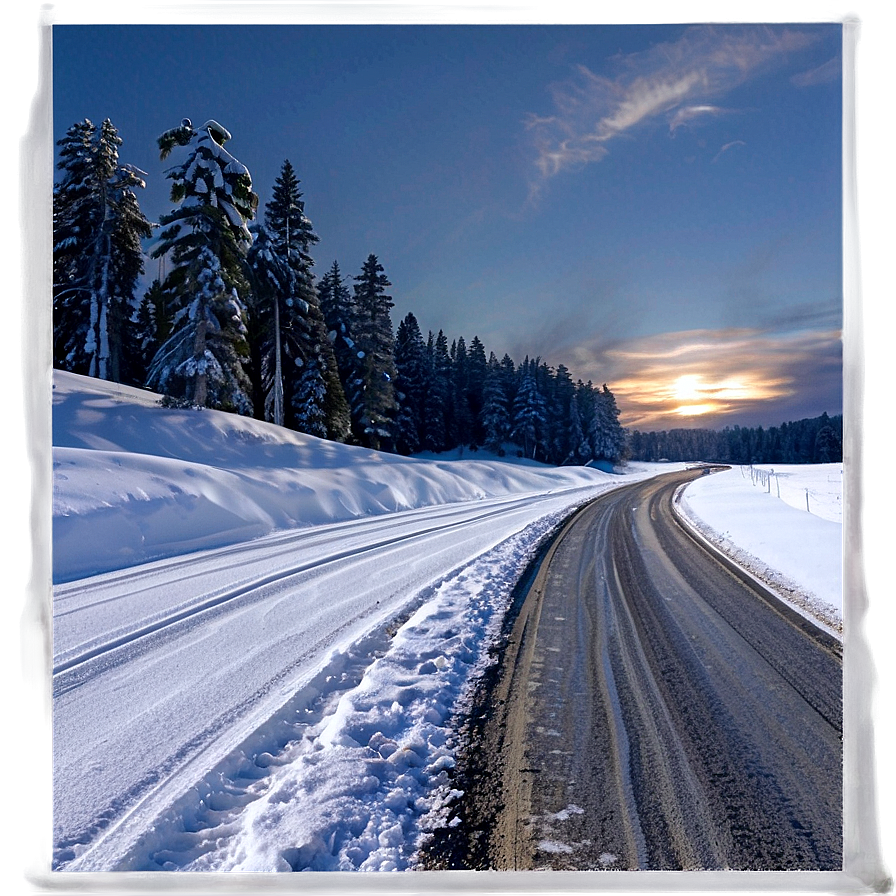Snowy Country Road Journey Png Tnd16 PNG image