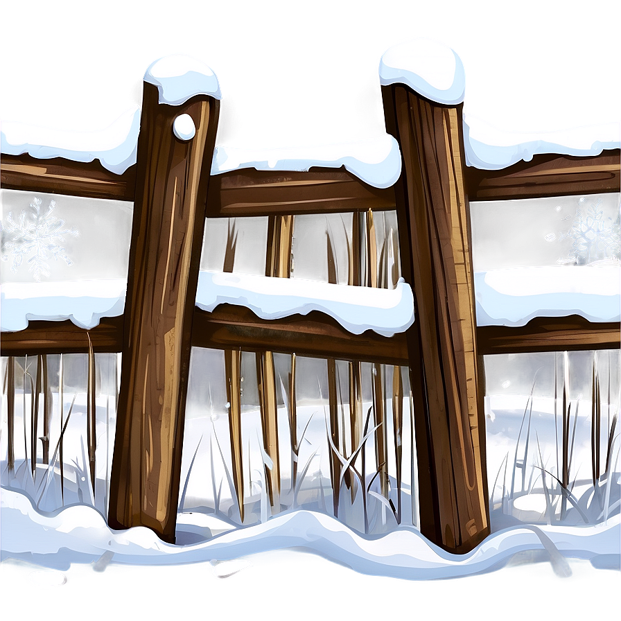 Snowy Fence Transparent Png 05252024 PNG image