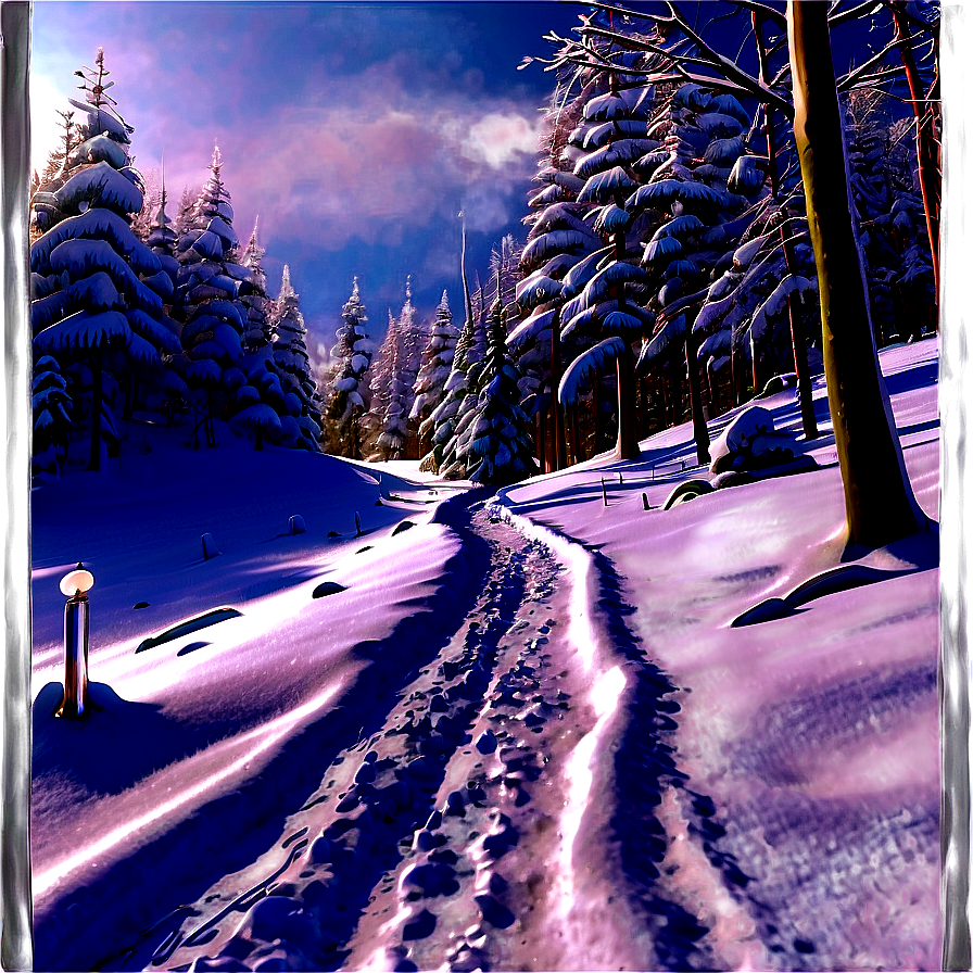 Snowy Footpath Through Woods Png Lua62 PNG image