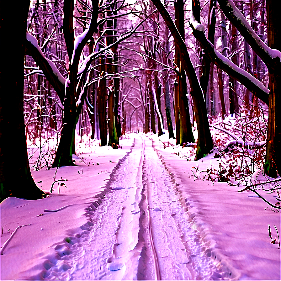 Snowy Footpath Through Woods Png Thf92 PNG image