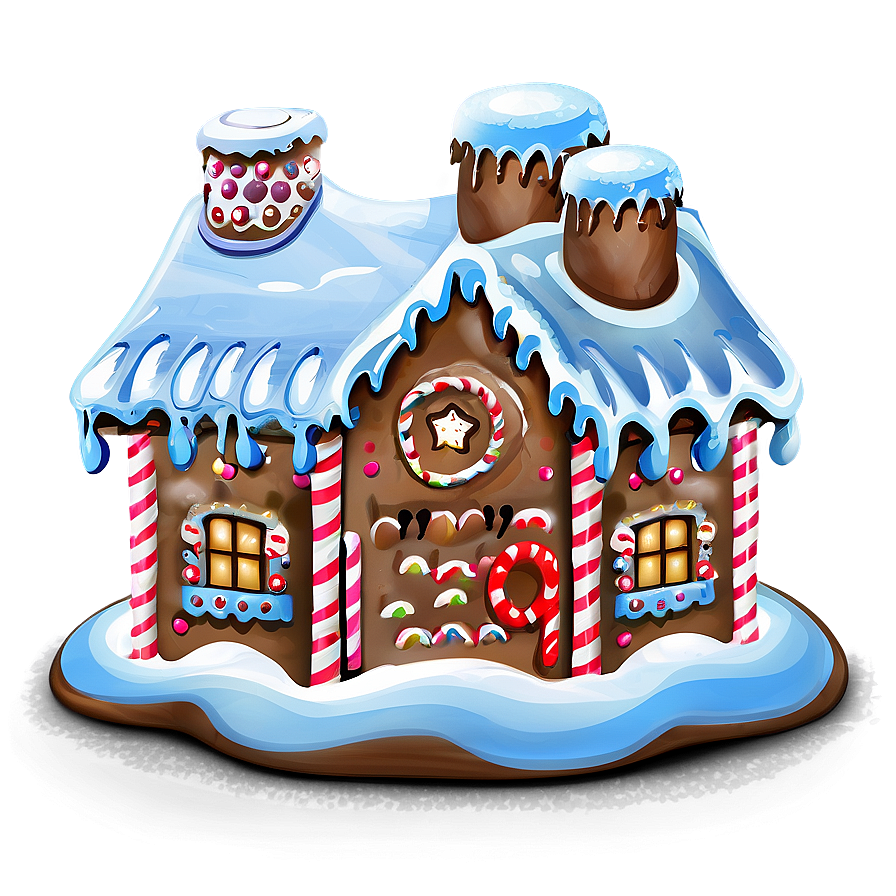 Snowy Gingerbread House Png 05212024 PNG image