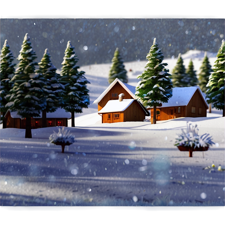 Snowy Happy Holidays Village Png Pqb PNG image