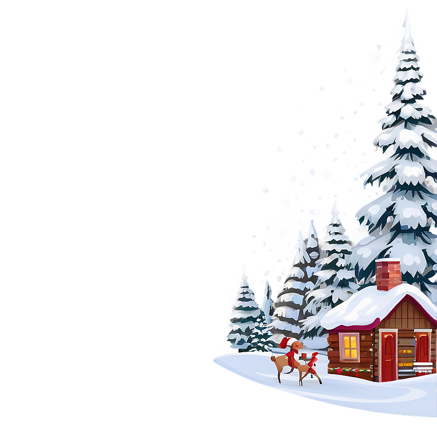 Snowy Merry Christmas Scene Png 05032024 PNG image