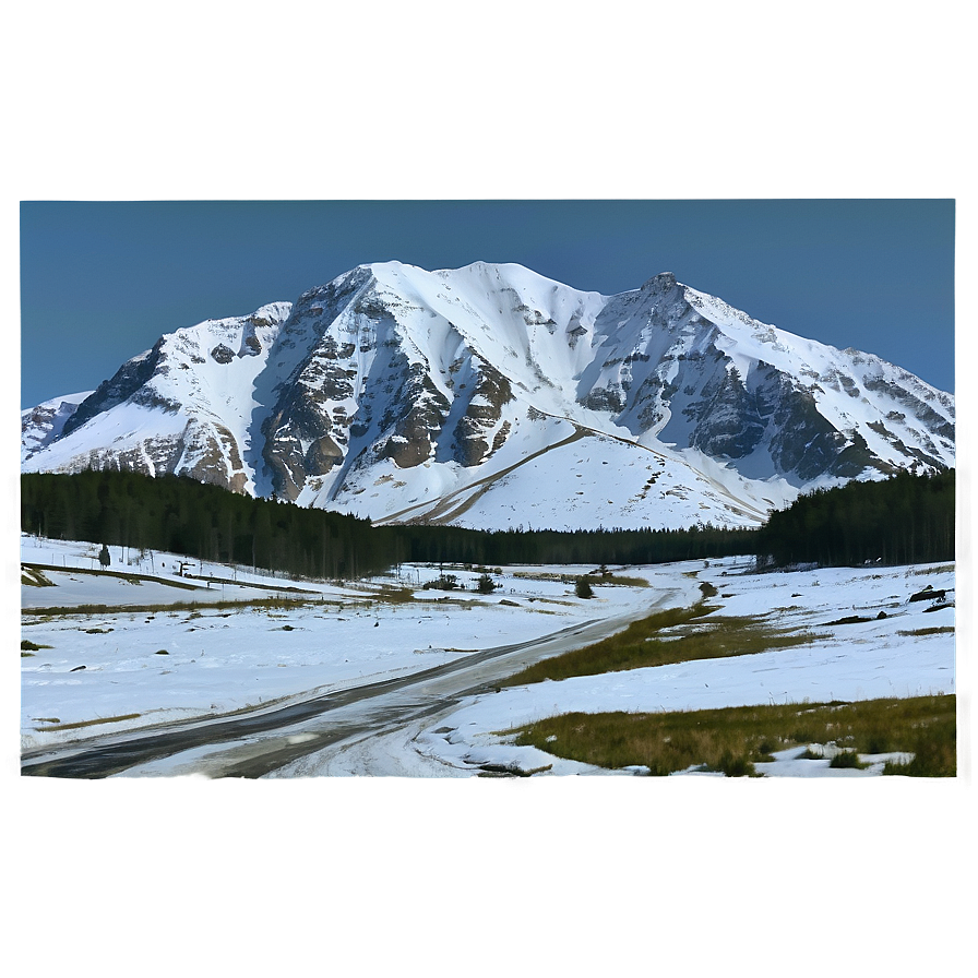 Snowy Mountain Pass Png 05032024 PNG image