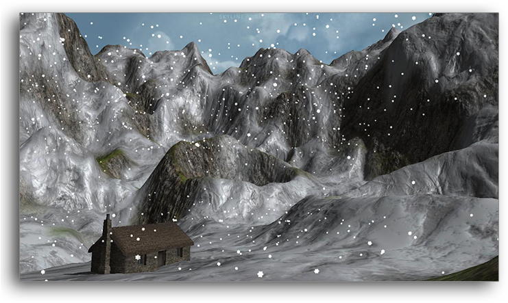 Snowy Mountain Solitude PNG image