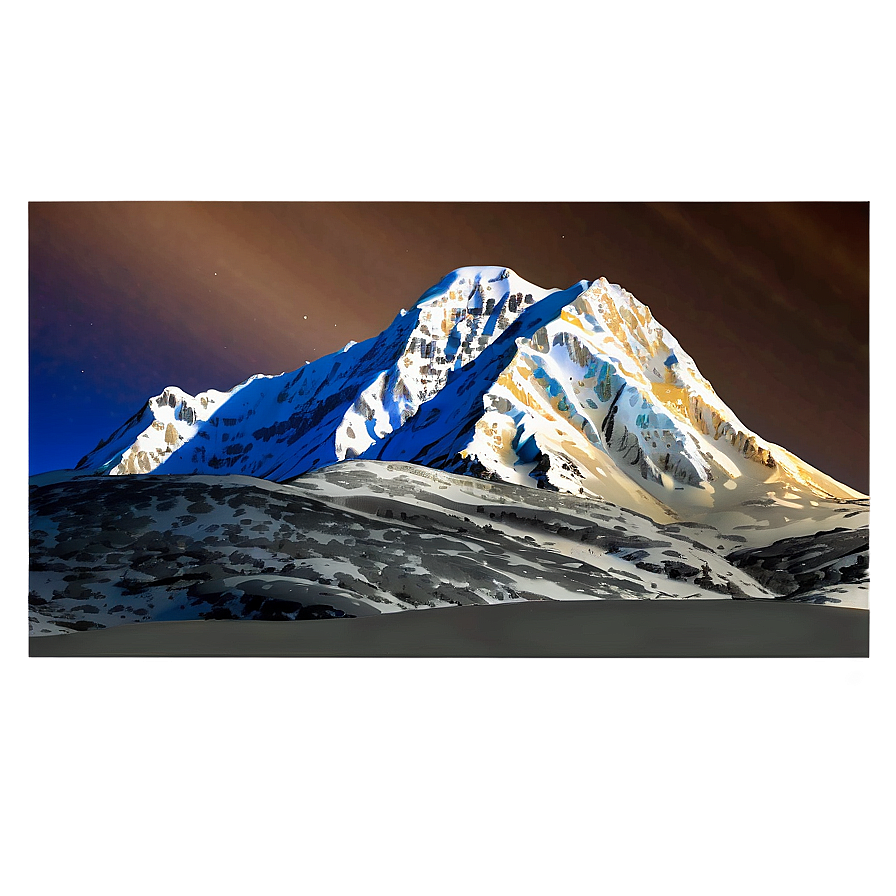 Snowy Mountain Twilight Png Rdi72 PNG image