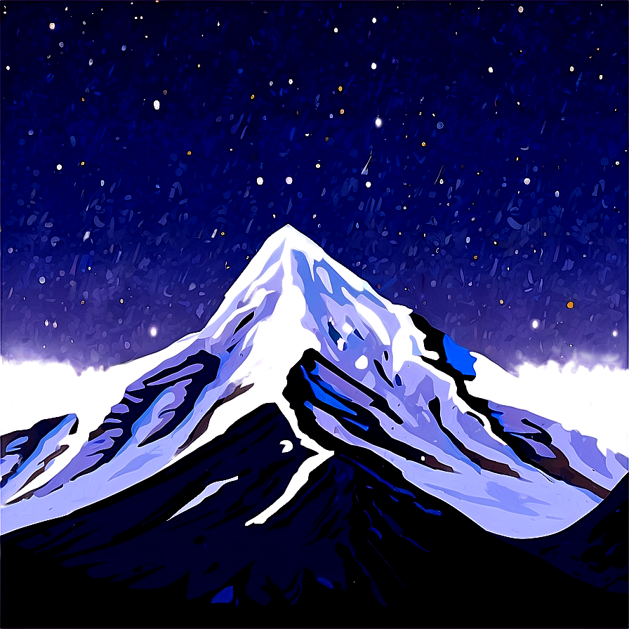 Snowy Mountain Under Stars Png Wby PNG image