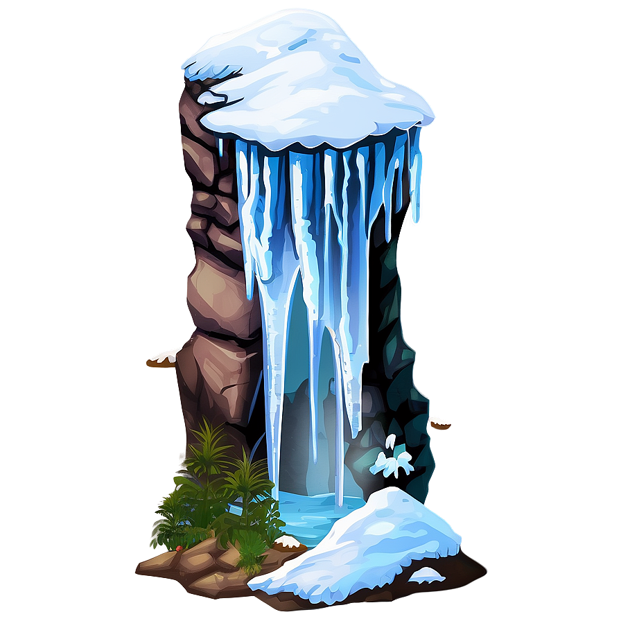 Snowy Mountain With Ice Cave Png 97 PNG image