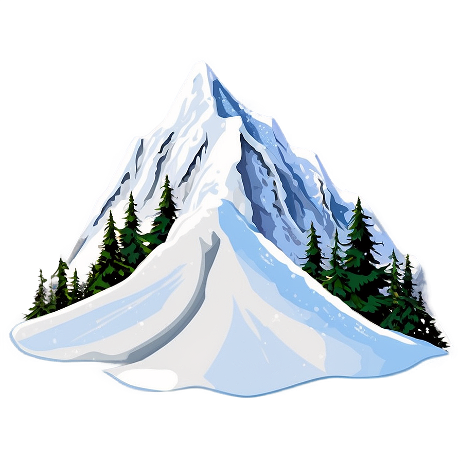 Snowy Mountain With Ski Slopes Png Yse68 PNG image