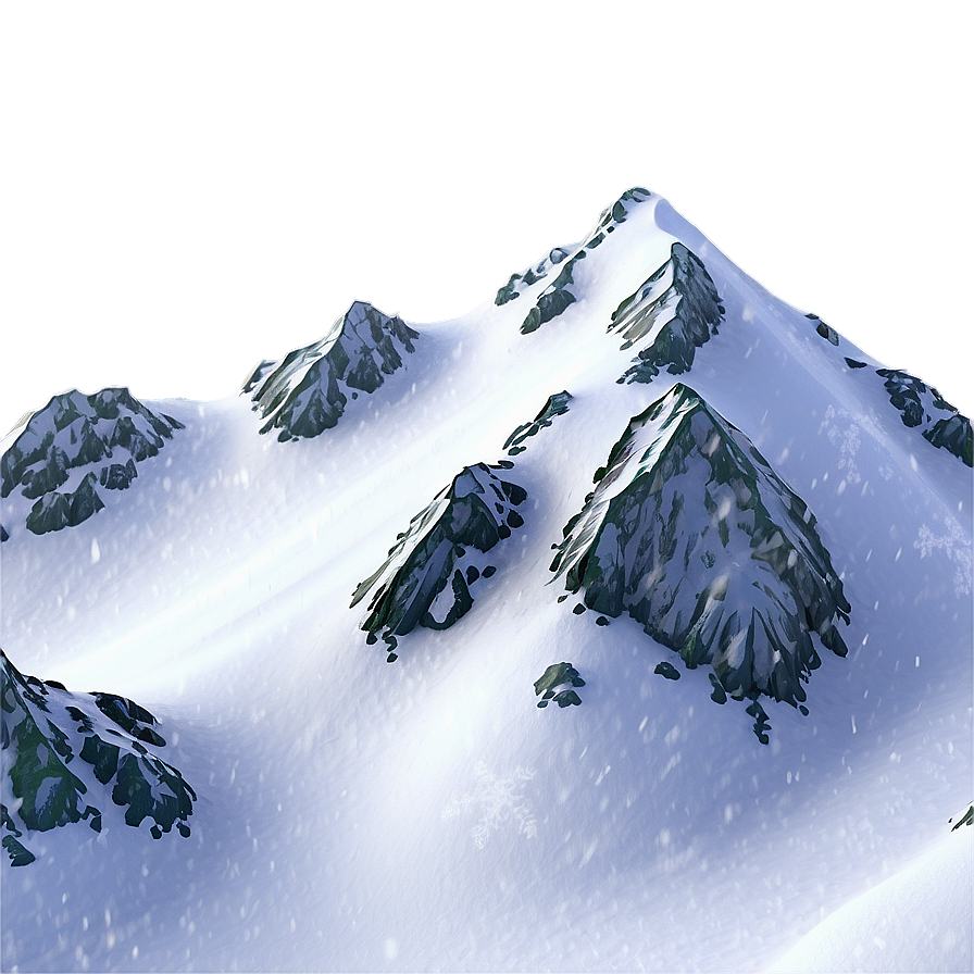 Snowy Mountain With Snowflakes Png 06252024 PNG image