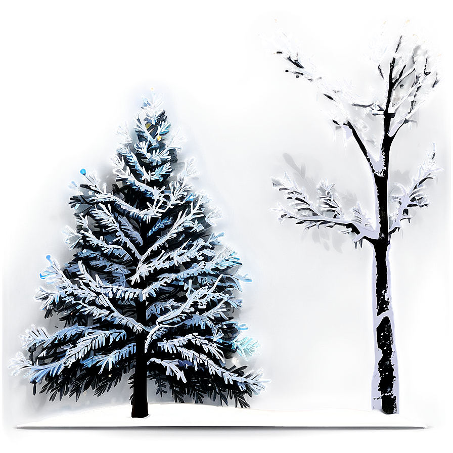 Snowy Night Trees Png Nio PNG image