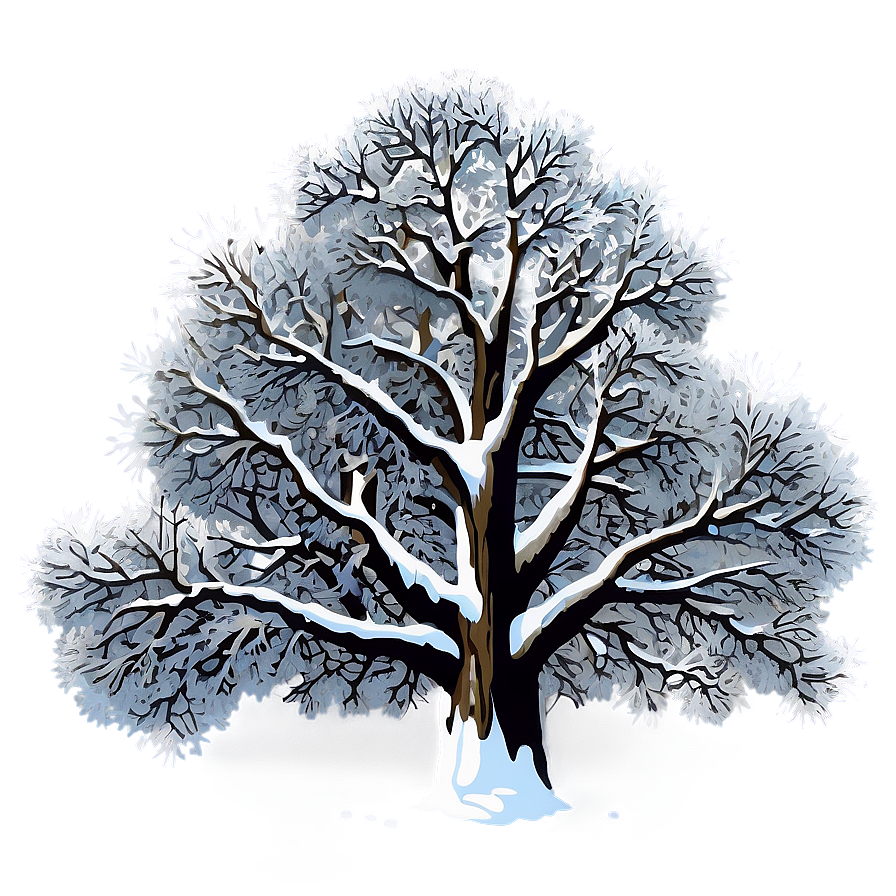 Snowy Oak Trees Png 12 PNG image