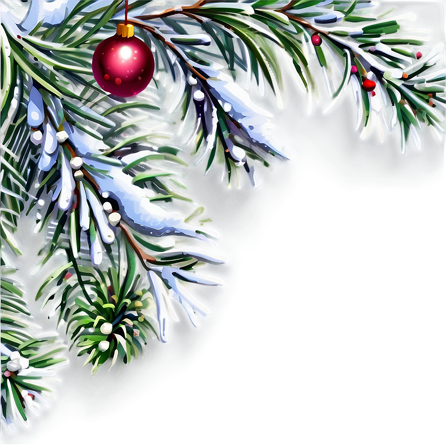 Snowy Pine Border Png Fif74 PNG image