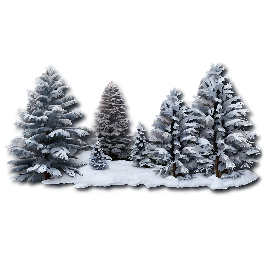 Snowy Pine Trees Forest Png 04292024 PNG image