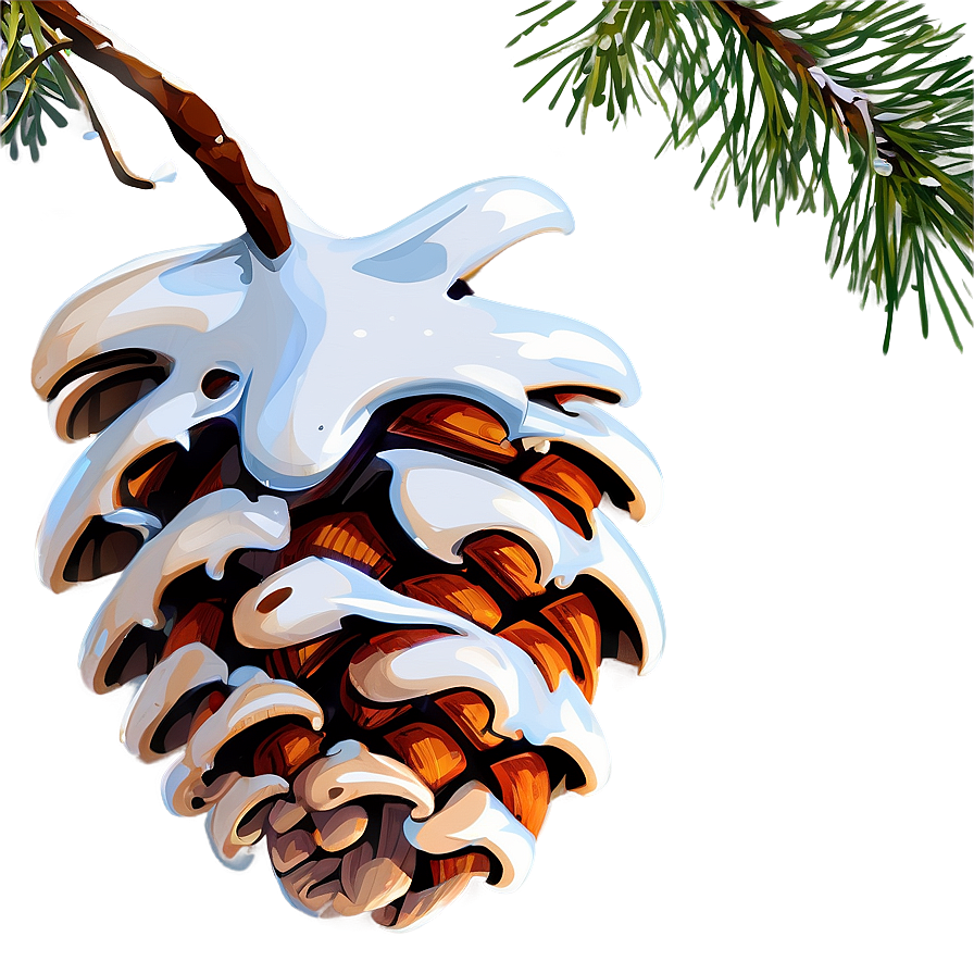 Snowy Pinecone Clipart Png 06132024 PNG image