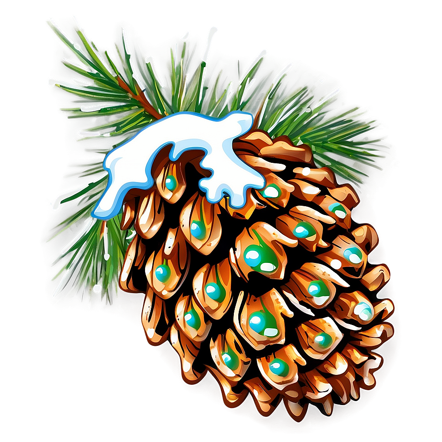 Snowy Pinecone Clipart Png Lsq20 PNG image