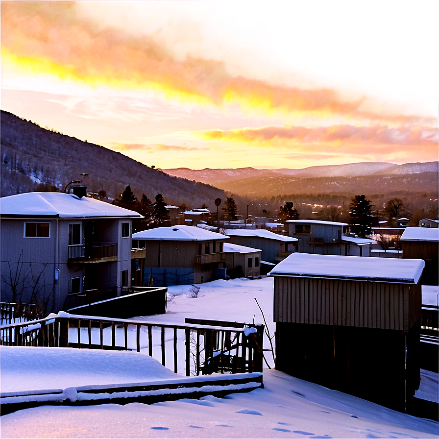 Snowy Rooftops At Sunrise Png 04292024 PNG image