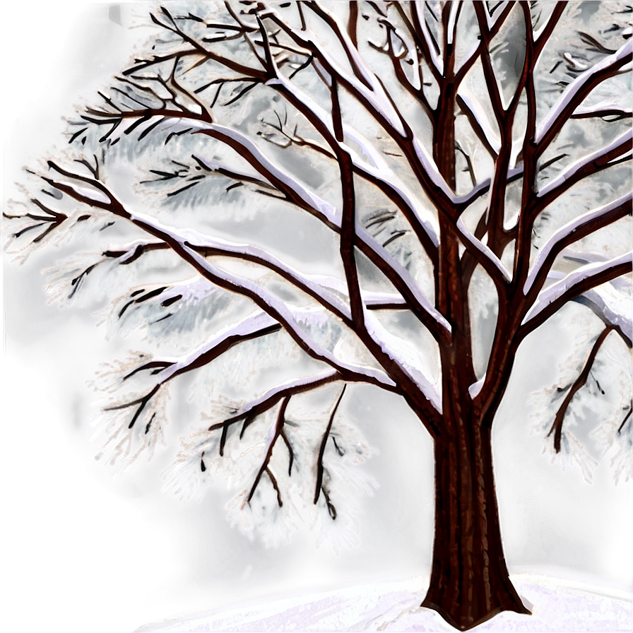 Snowy Tree At Sunrise Png Xqu25 PNG image