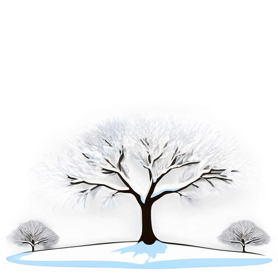 Snowy Tree In Landscape Png 2 PNG image