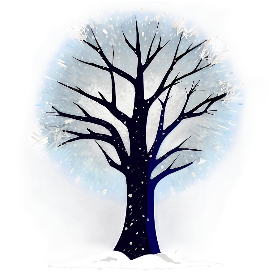 Snowy Tree In Moonlight Png 06212024 PNG image