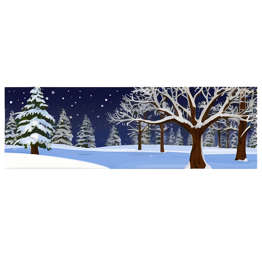 Snowy Tree Night Png 06272024 PNG image