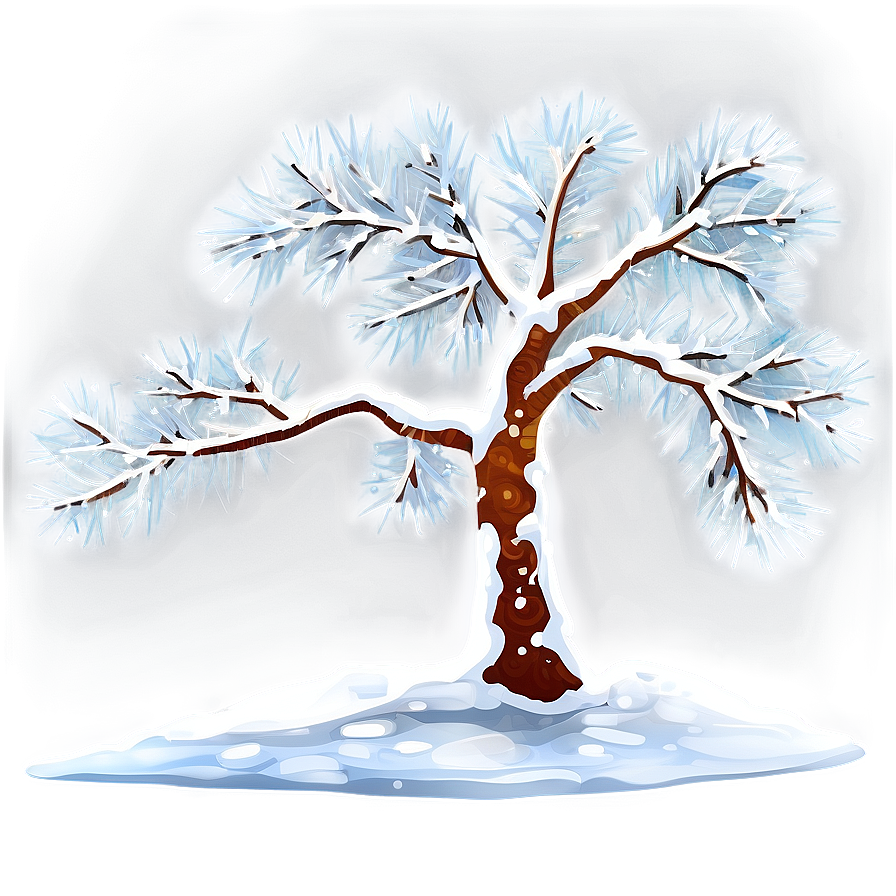 Snowy Tree Night Png Lyh12 PNG image