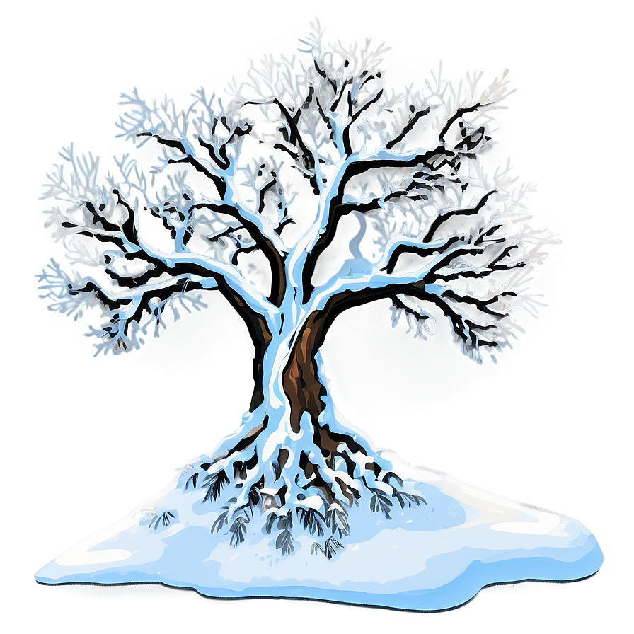 Snowy Tree On Hill Png 84 PNG image