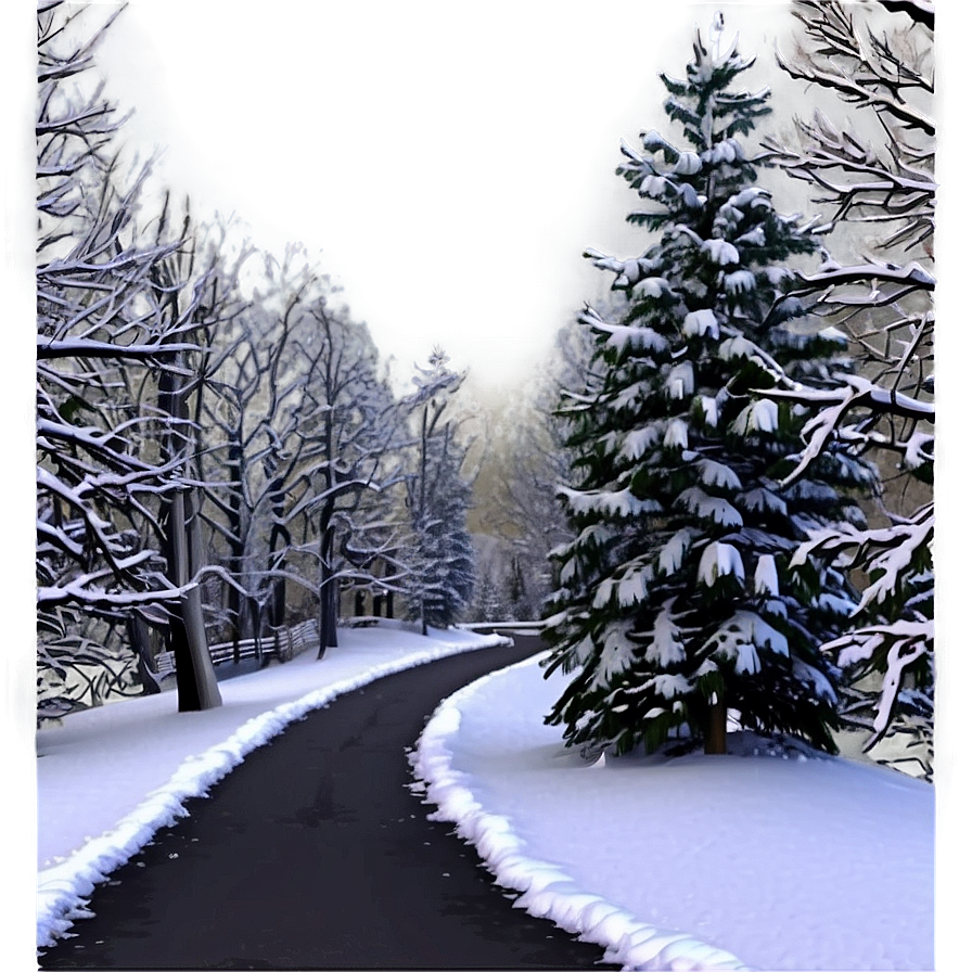 Snowy Tree Path Png She75 PNG image