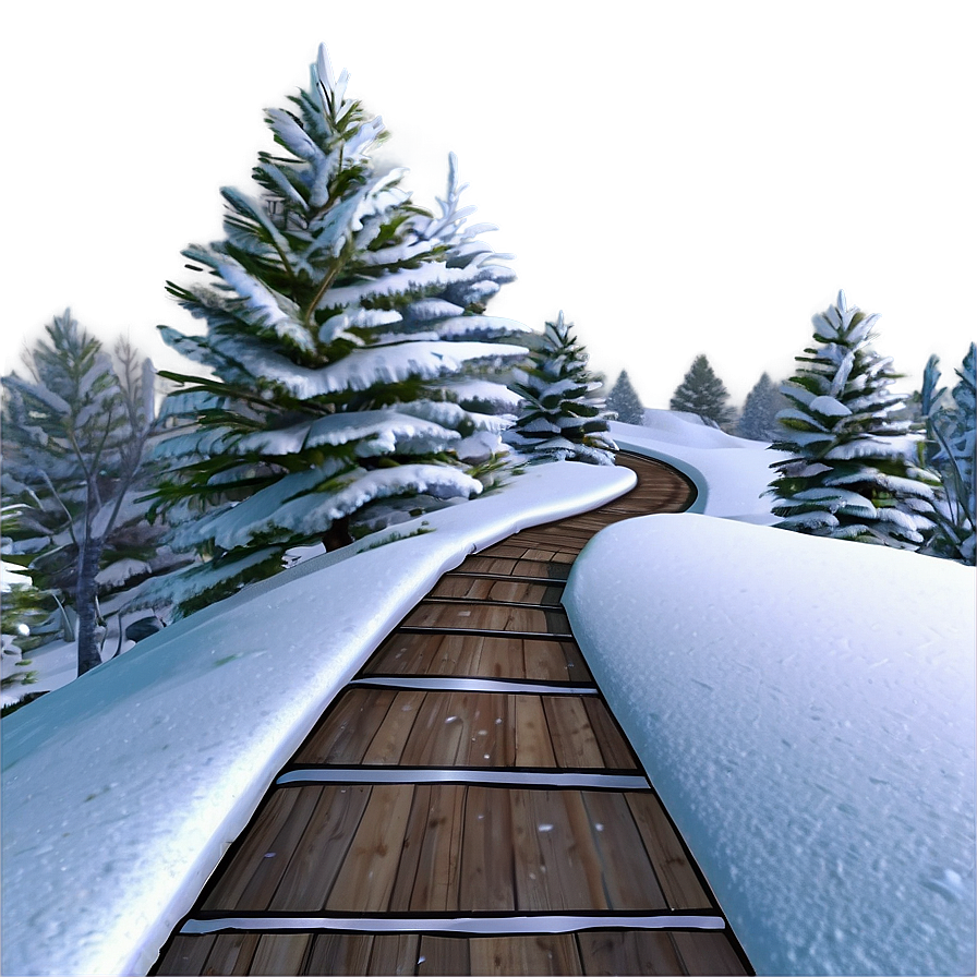 Snowy Tree Pathway Png 18 PNG image