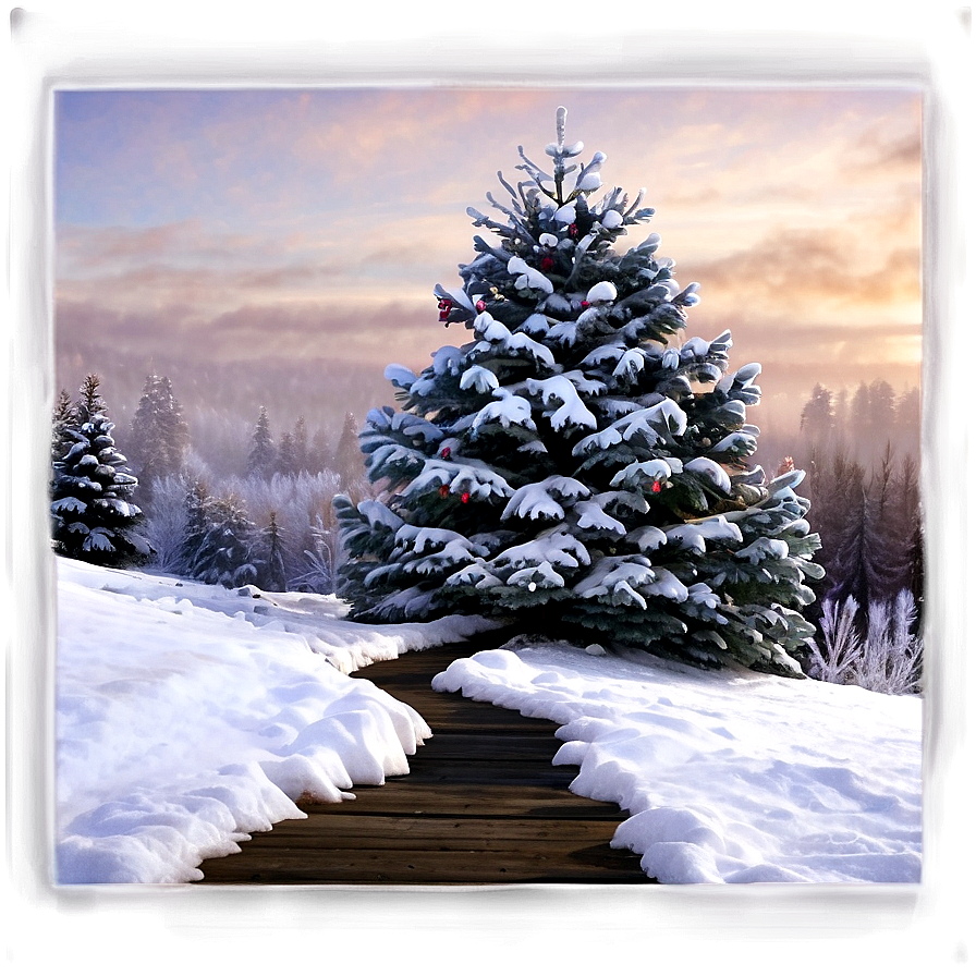 Snowy Tree Pathway Png Yyc PNG image