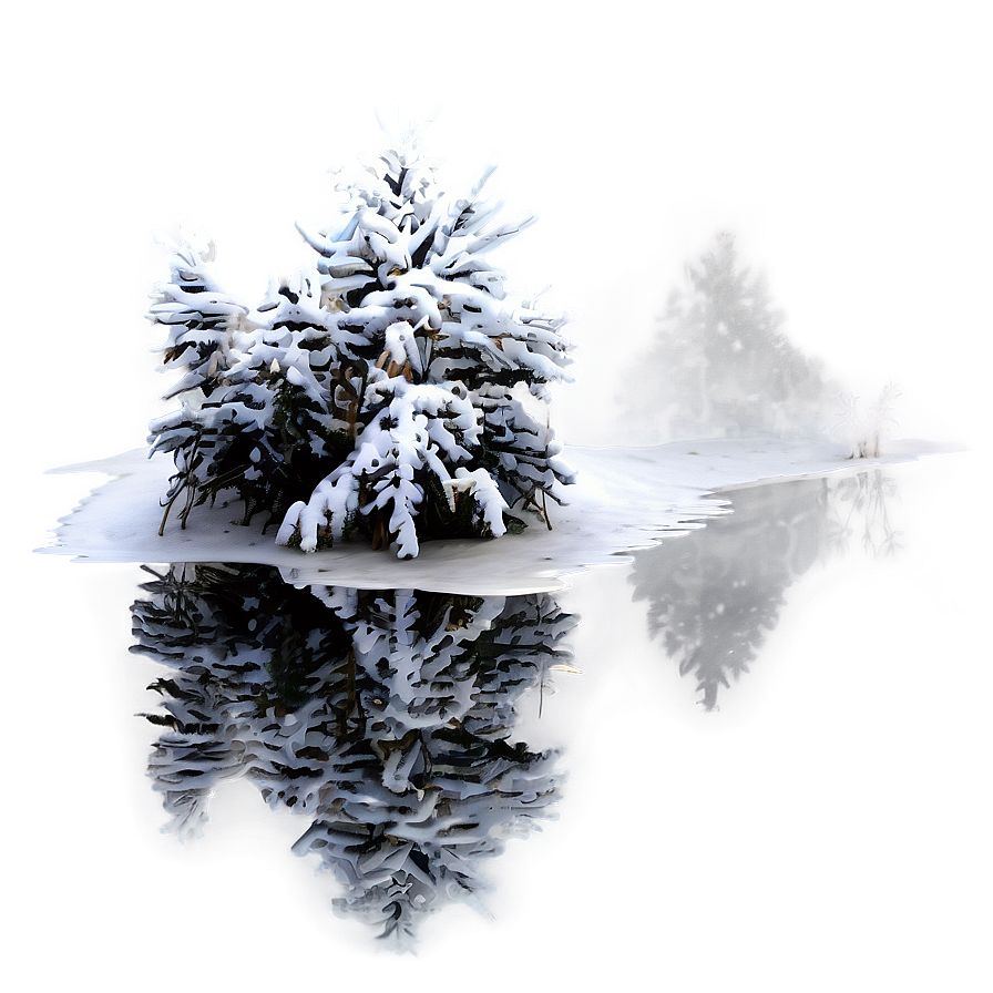 Snowy Tree Reflection Png 33 PNG image