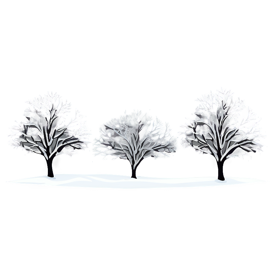 Snowy Tree Silhouettes Png 06292024 PNG image