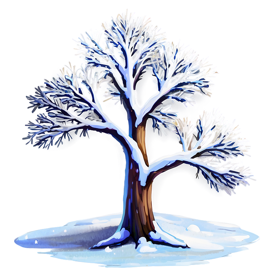 Snowy Tree Twilight Png 06212024 PNG image