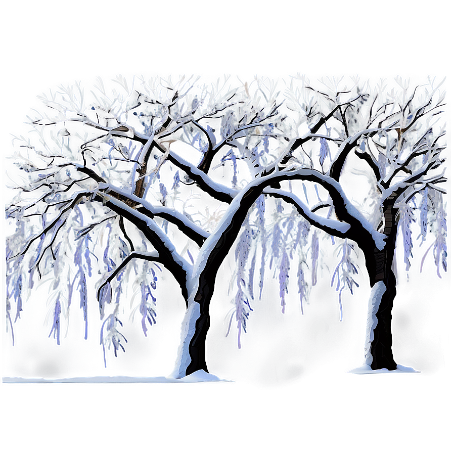 Snowy Tree Twilight Png 06212024 PNG image