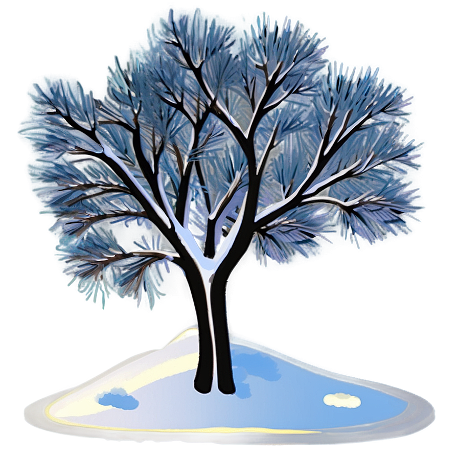 Snowy Tree Twilight Png Xas PNG image