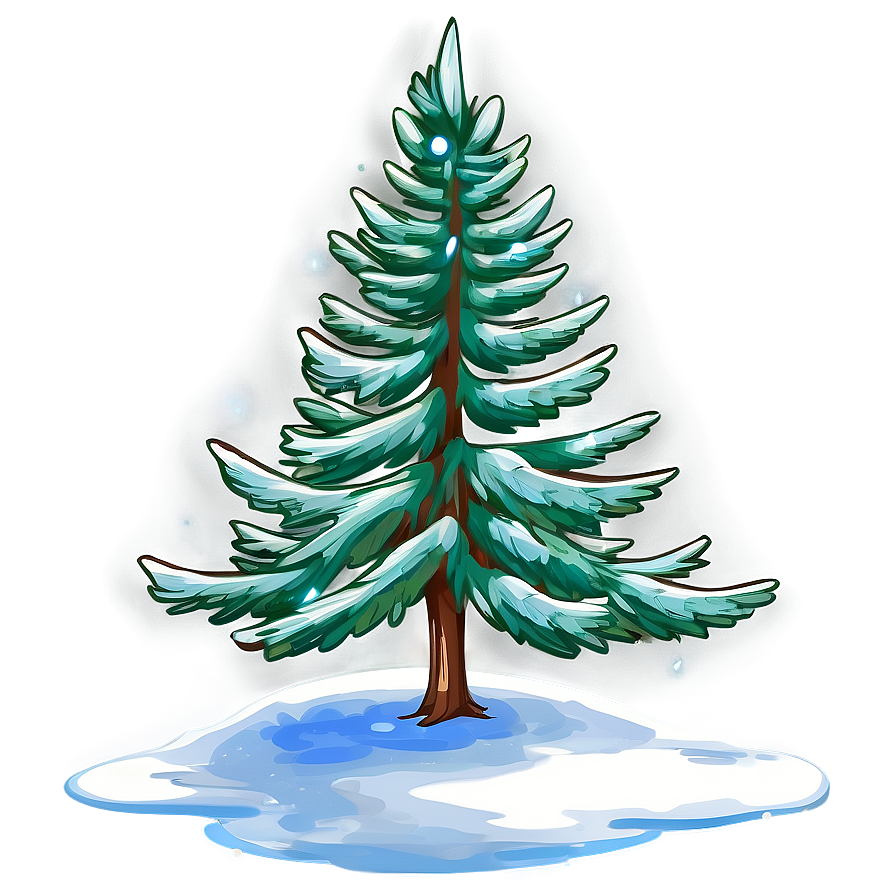 Snowy Tree Under Starry Sky Png Pti72 PNG image