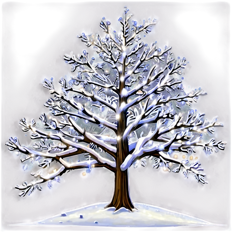 Snowy Tree With Lights Png 43 PNG image