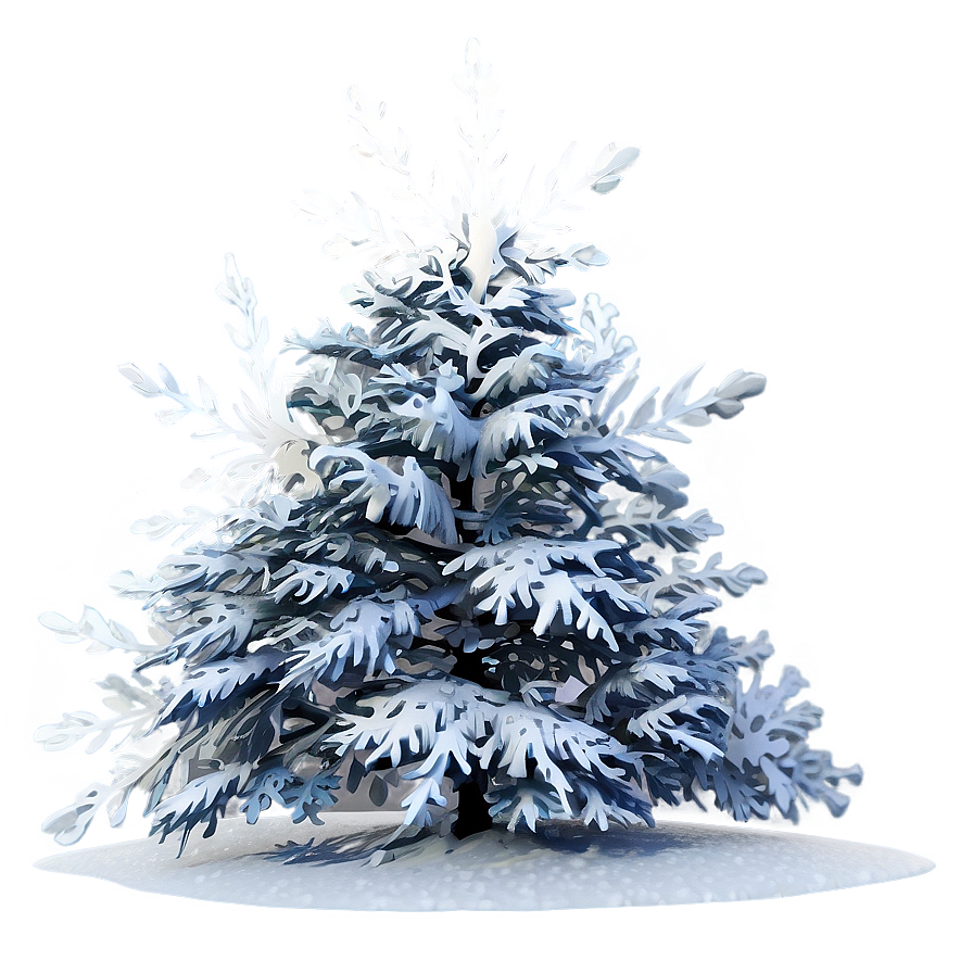 Snowy Tree With Snowflakes Png 06212024 PNG image