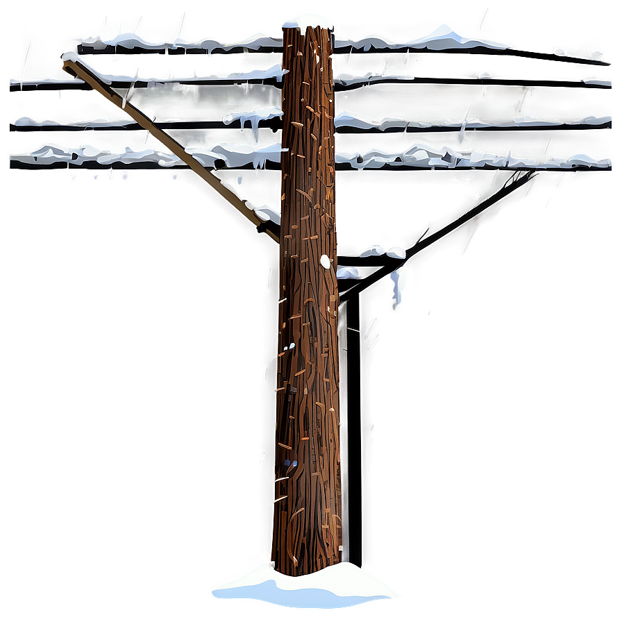 Snowy Utility Line Pole Png Wgh36 PNG image