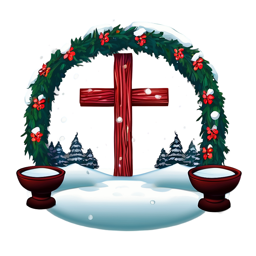 Snowy Winter Altar Png Abh18 PNG image