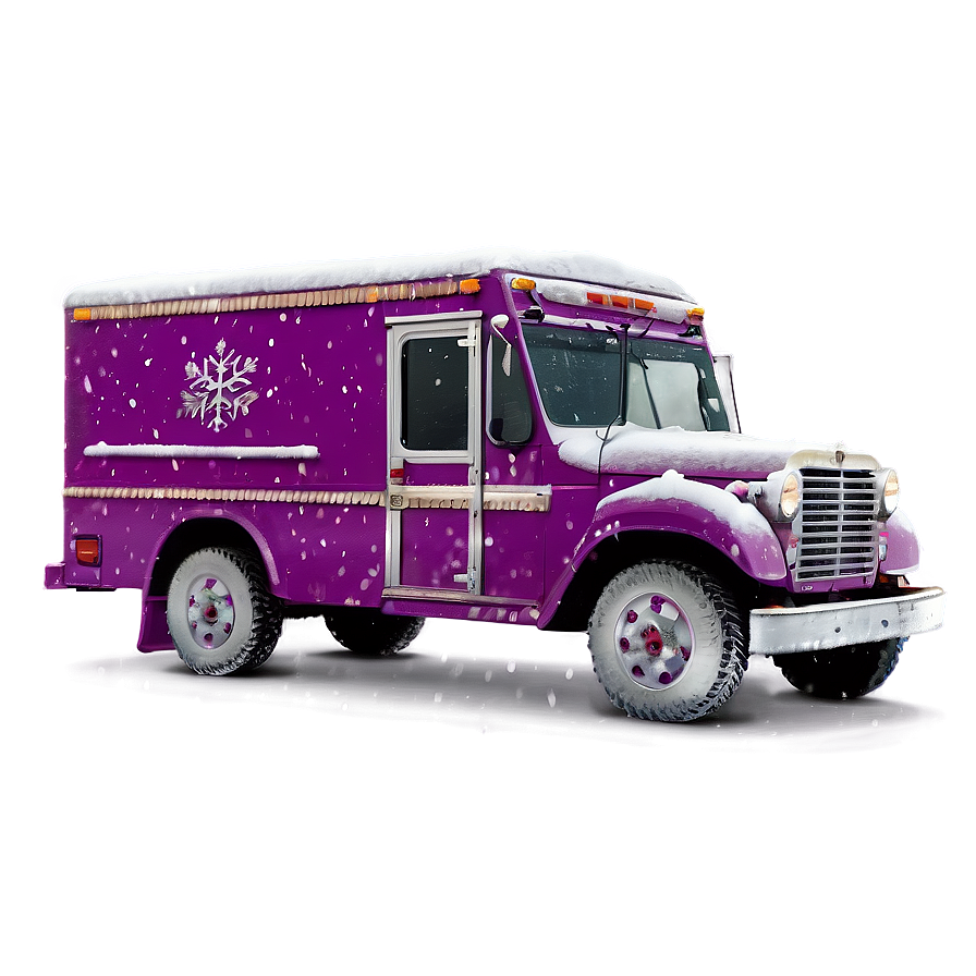 Snowy Winter Mail Truck Png 06282024 PNG image