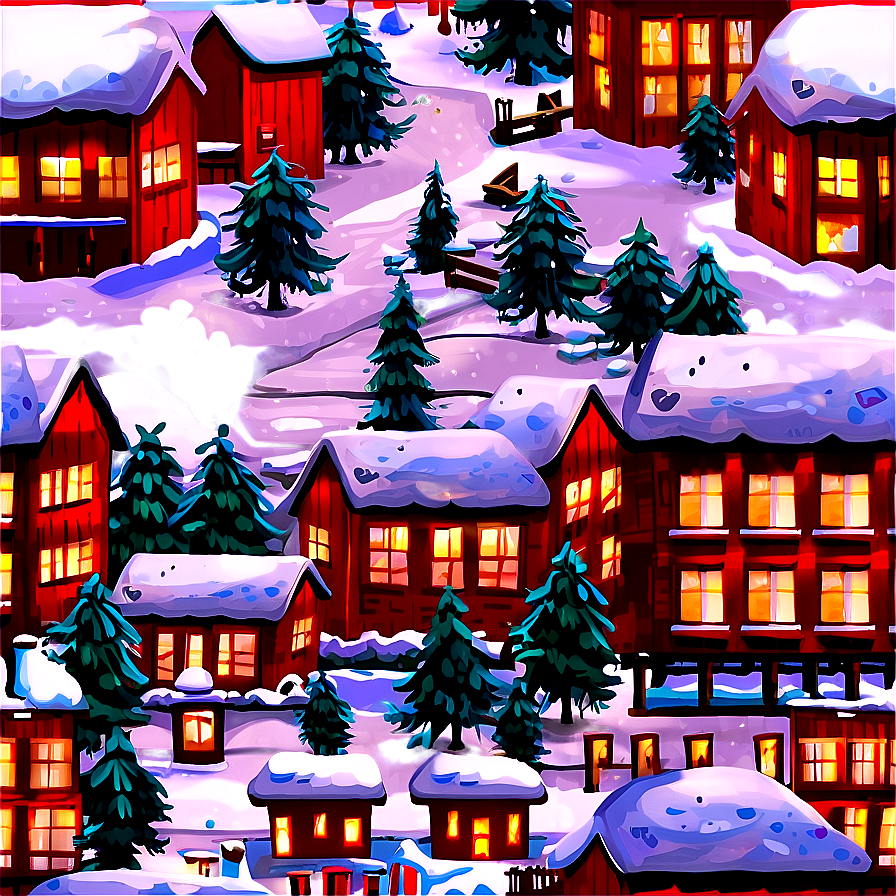 Snowy Winter Town Png 24 PNG image