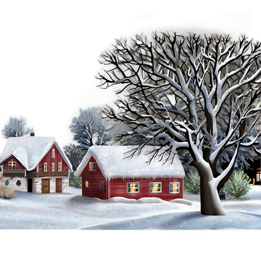 Snowy Winter Town Png 73 PNG image