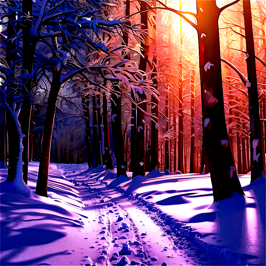 Snowy Winter Trail Png Wpf23 PNG image