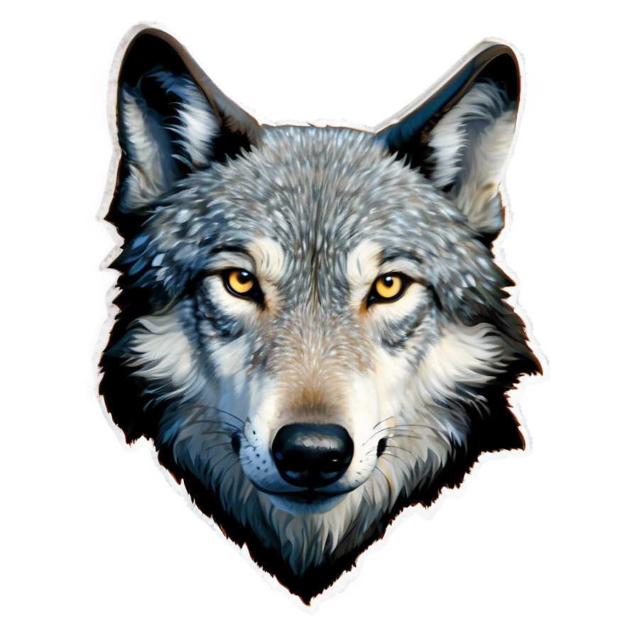 Snowy Wolf Head Landscape Png 06122024 PNG image