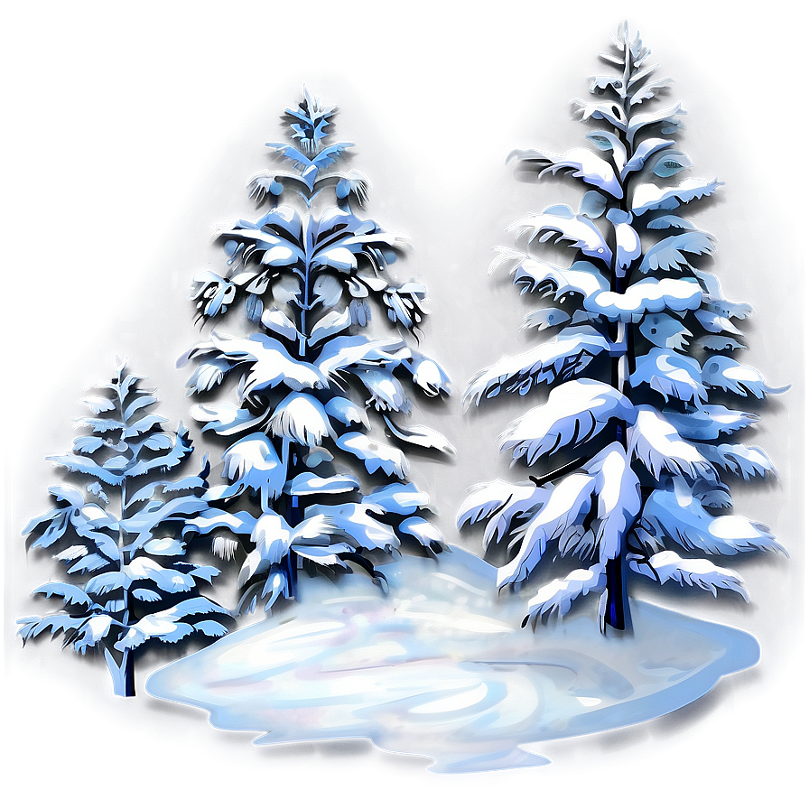 Snowy Woodland Trees Png 06292024 PNG image