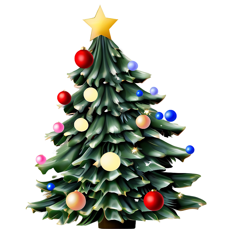 Snug Christmas Tree Art Png 06252024 PNG image