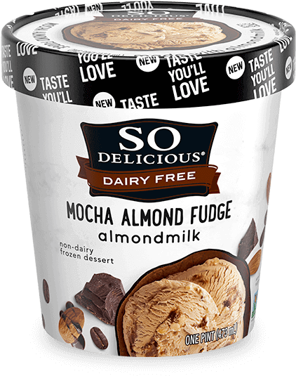 So Delicious Dairy Free Mocha Almond Fudge Ice Cream PNG image