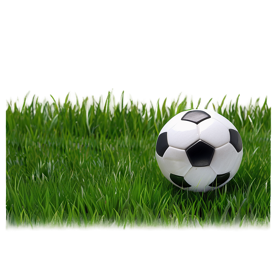 Soccer Ball On Grass Png Vwu PNG image